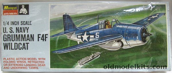 Monogram 1/48 Grumman F4F  Wildcat - Blue Box Issue, PA66-100 plastic model kit